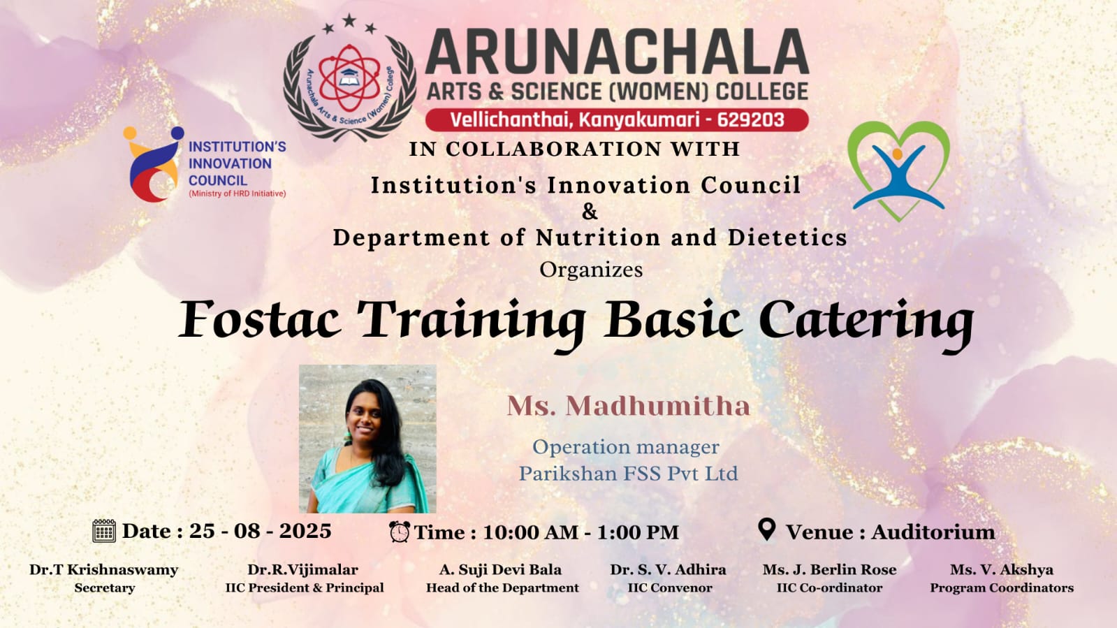 Department of Nutrition & Dietetics organizes Fostac Training Basic Catering